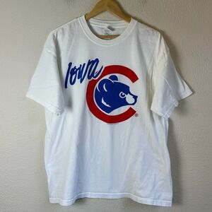 Y2K Gildan Iowa Cubs T-Shirt Mens XL White Vintage Graphic MiLB Baseball Tee
